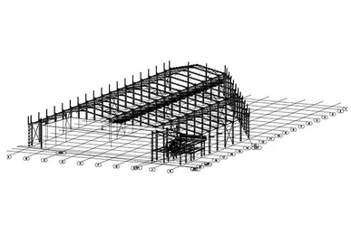 مبنى مصنع ذو هيكل فولاذي غير منتظم الشكل